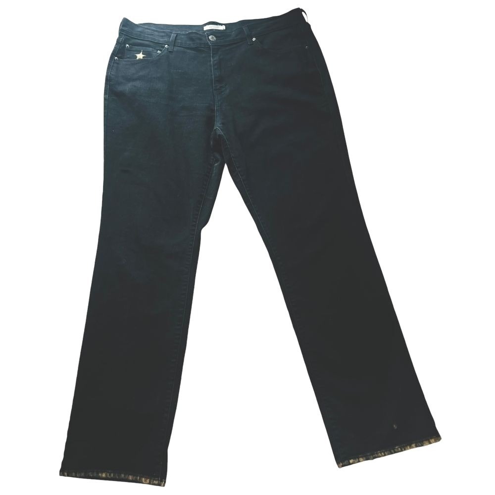 Levi's 505 Straight Black Jeans Women's 16M W33‎ L32 Cross Pocket Goth Rocker